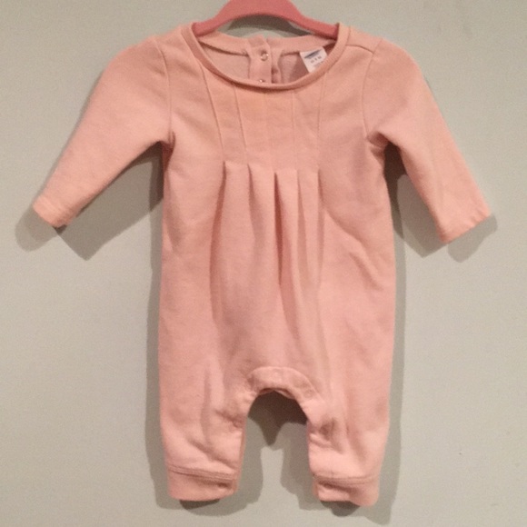 Old Navy Other - Pink Button Down Onesie Baby Girl Pajamas